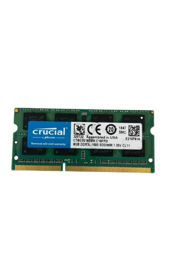 CRUCIAL 8GB 1600MHZ DDR3L SO-DIMM for MacBook Pros iMacs and Mac Mini 2012.